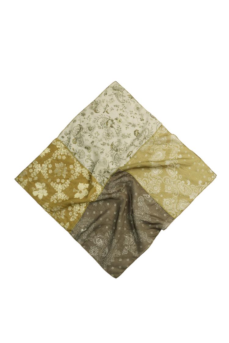 BANDANA PATCHWORK DE RAMI E ALGODÃO